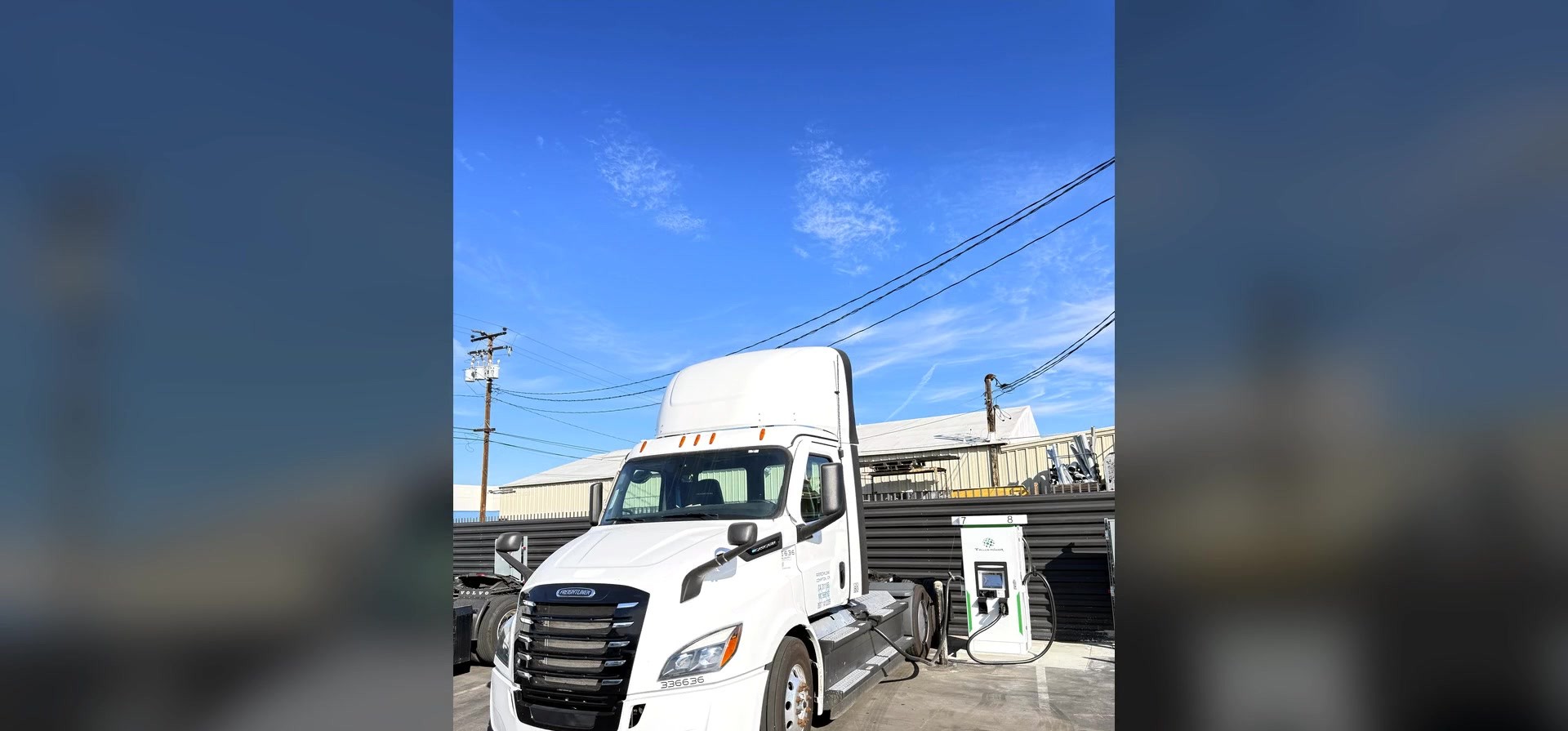 Electric Freightliner eCascadia charging